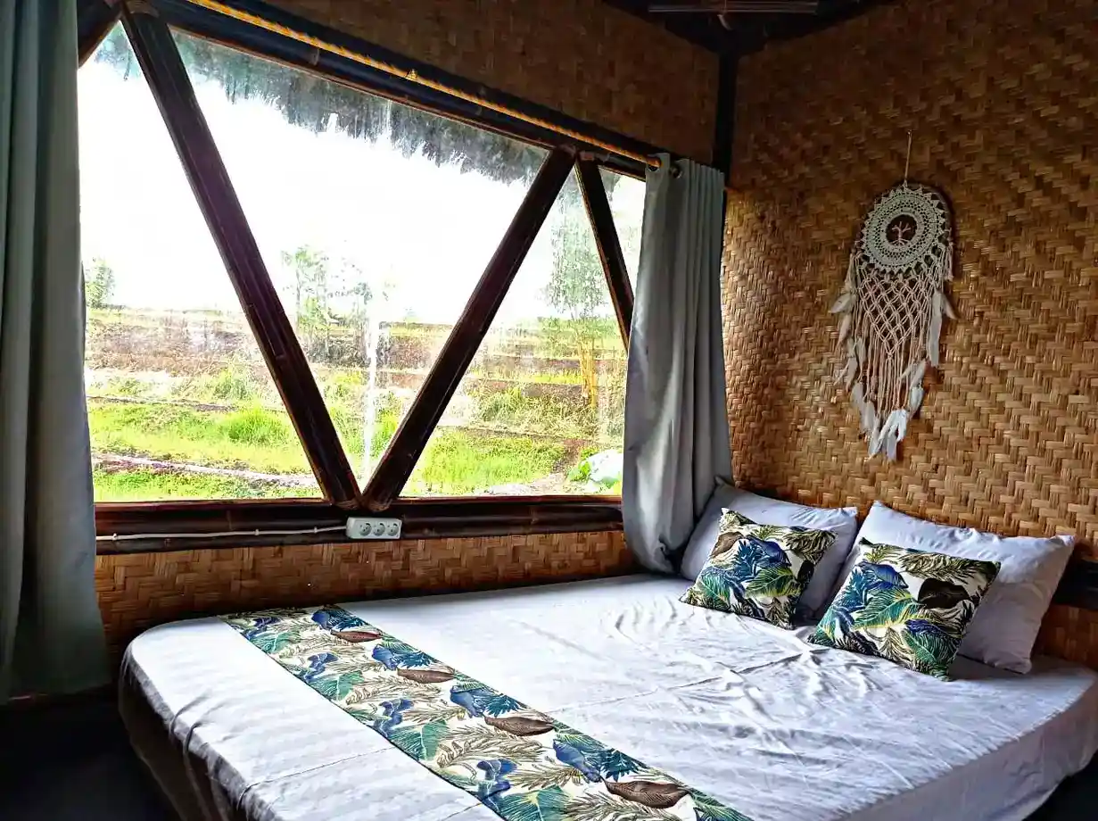 Saung Cabin bamboo interior traditional homestay